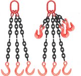 Grade 80 TOF Chain Sling - Triple Leg w/ Quad Oblong Master Link on Top and Foundry Hooks on Bottom