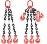 Grade 80 TOG Chain Sling - Triple Leg w/ Quad Oblong Master Link on Top and Grab Hooks on Bottom