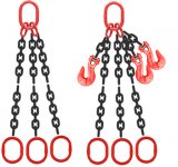 Grade 80 TOO Chain Sling - Triple Leg w/ Quad Oblong Master Link on Top and Oblong Master Links on Bottom