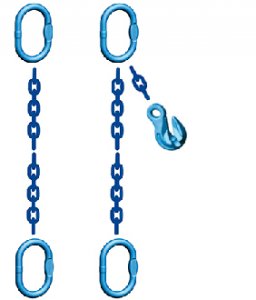 Grade 120 SOO Chain Sling - Single Leg Sling with Oblong Master Links Each End