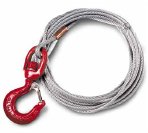Galvanized aircraft cable with swivel hook and swaged ball fitting