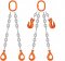 Grade 100 DOSL Chain Sling - Double Leg w/ Oblong Master Link on Top and Two Self Locking Hooks on Bottom