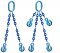 Grade 120 DOG Chain Sling - Double Leg with Oblong Master Link on Top and Two Grab Hooks Bottom