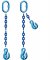 Grade 120 SOG Chain Sling - Single Leg with Oblong Master Link on Top and Grab Hook on Bottom