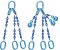 Grade 120 TOO Chain Sling - Triple Leg with Quad Oblong Master Link on Top and Oblong Master Links on Bottom