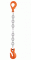 Grade 100 SSLG Chain Sling - Single Leg w/ Self Locking (Safety) Hook on Top and Clevis Grab Hook on Bottom