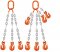 Grade 100 TOG Chain Sling - Triple Leg w/ Quad Oblong Master Link on Top and Three Grab Hooks on Bottom